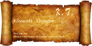 Kövesdi Tivadar névjegykártya